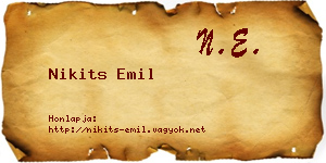 Nikits Emil névjegykártya