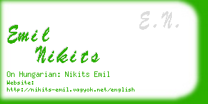 emil nikits business card